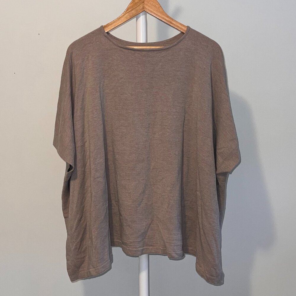 Oatmeal Pullover Poncho Sweater – Oversized Loose Fit